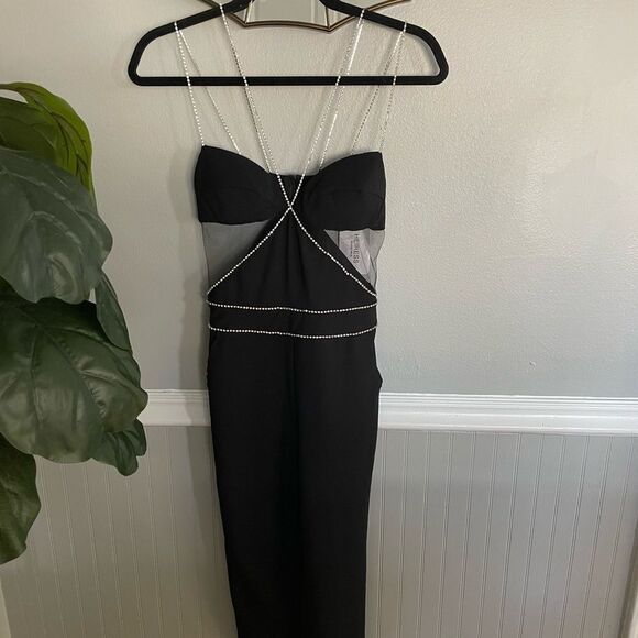 Heiress Beverly Hills NWT Black Diamond Mess Jumpsuit - Picture 3 of 14